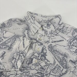 Polo Ralph Lauren Knit Oxford Shirt Mens Large Map Print Hamptons NY Long Island